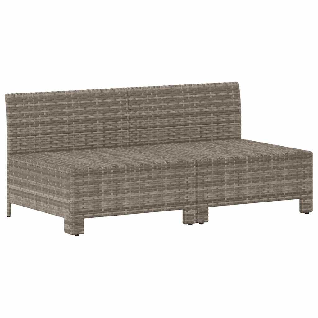 2-personers havesofa med hynde polyrattan grå