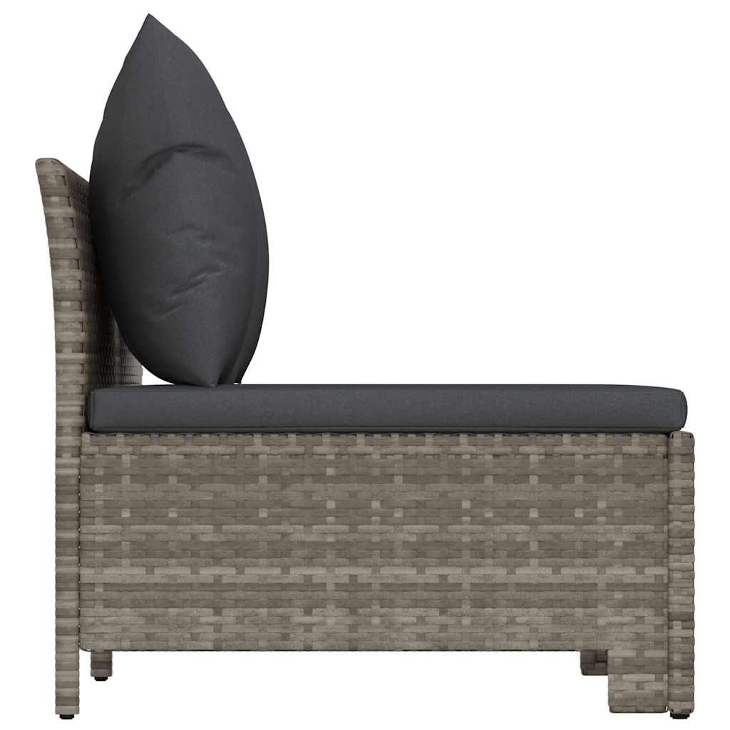 2-personers havesofa med hynde polyrattan grå