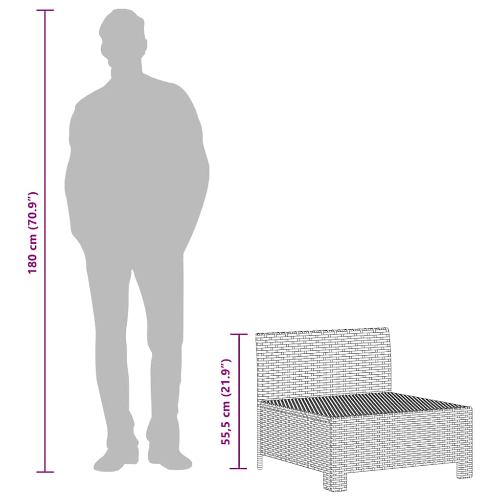 2-personers havesofa med hynde polyrattan grå