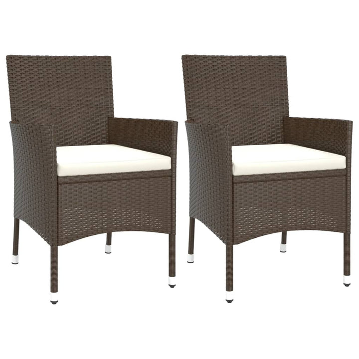 havestole med hynder 2 stk. brun polyrattan (kun UK/IE/FI/NO)