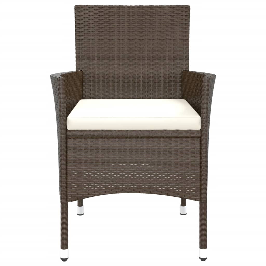 havestole med hynder 2 stk. brun polyrattan (kun UK/IE/FI/NO)
