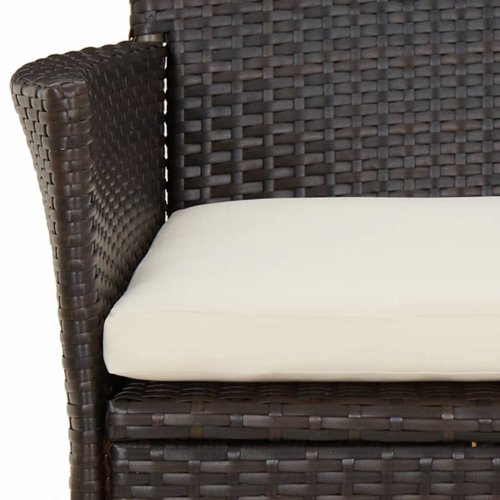 havestole med hynder 2 stk. brun polyrattan (kun UK/IE/FI/NO)