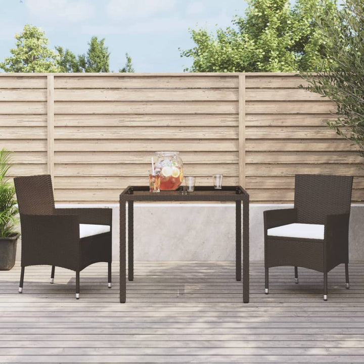 havestole med hynder 2 stk. brun polyrattan (kun UK/IE/FI/NO)
