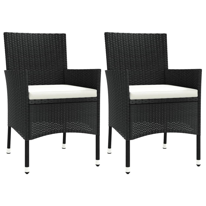 havestole med hynder 2 stk. sort polyrattan (kun UK/IE/FI/NO)