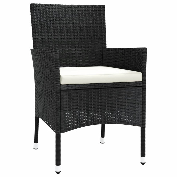 havestole med hynder 2 stk. sort polyrattan (kun UK/IE/FI/NO)