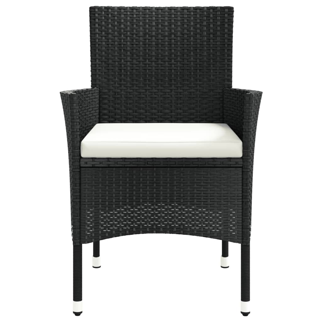 havestole med hynder 2 stk. sort polyrattan (kun UK/IE/FI/NO)
