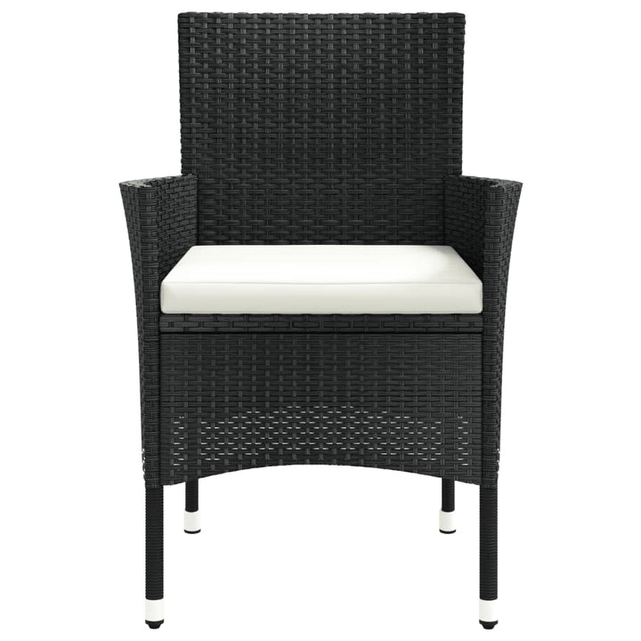 havestole med hynder 2 stk. sort polyrattan (kun UK/IE/FI/NO)