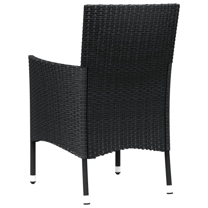 havestole med hynder 2 stk. sort polyrattan (kun UK/IE/FI/NO)