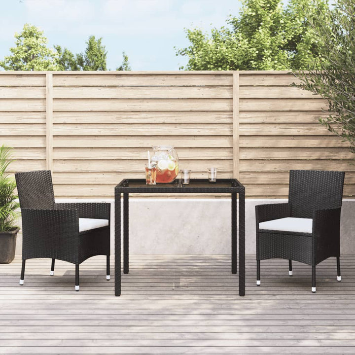 havestole med hynder 2 stk. sort polyrattan (kun UK/IE/FI/NO)