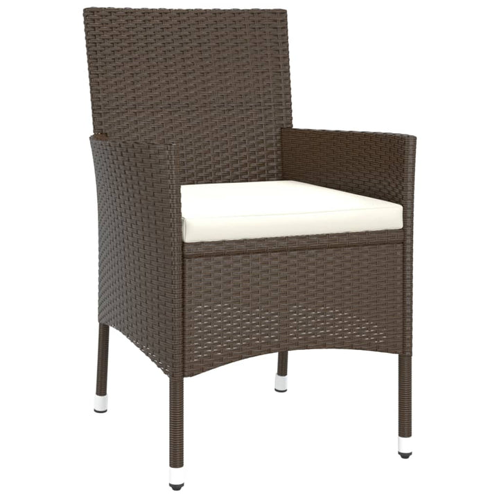 havestole med hynder 4 stk. brun polyrattan (kun UK/IE/FI/NO)