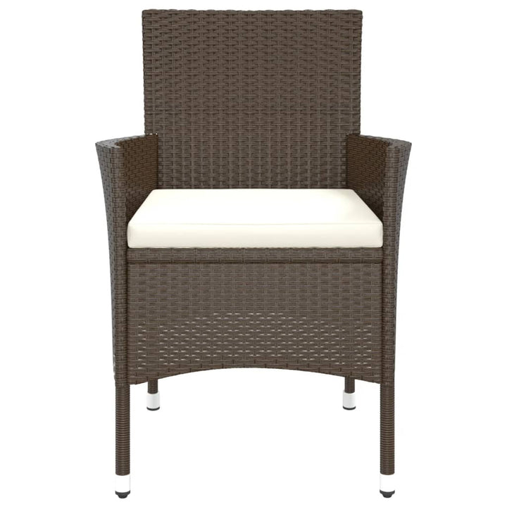 havestole med hynder 4 stk. brun polyrattan (kun UK/IE/FI/NO)
