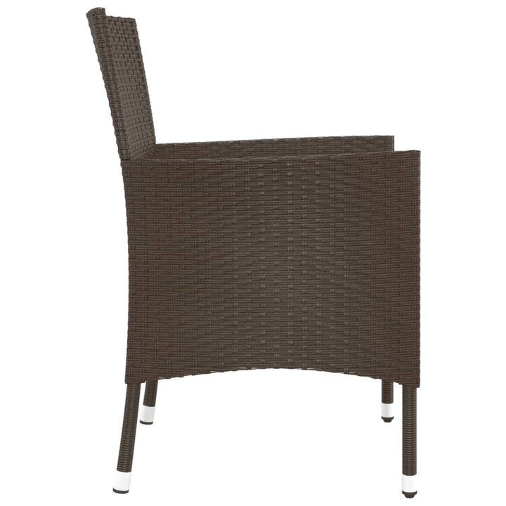 havestole med hynder 4 stk. brun polyrattan (kun UK/IE/FI/NO)