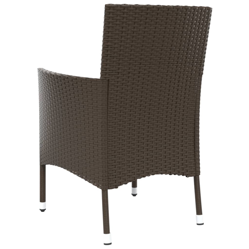 havestole med hynder 4 stk. brun polyrattan (kun UK/IE/FI/NO)