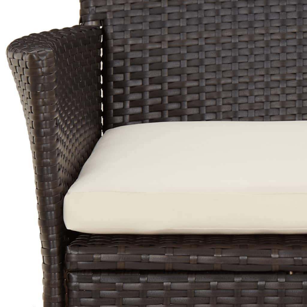 havestole med hynder 4 stk. brun polyrattan (kun UK/IE/FI/NO)