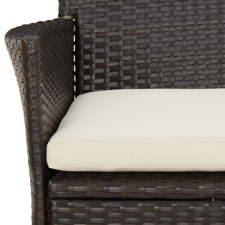 havestole med hynder 4 stk. brun polyrattan (kun UK/IE/FI/NO)