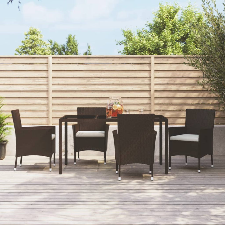 havestole med hynder 4 stk. brun polyrattan (kun UK/IE/FI/NO)