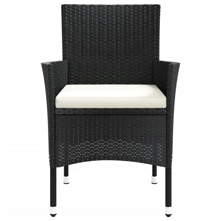 havestole med hynder 4 stk. sort polyrattan (kun UK/IE/FI/NO)