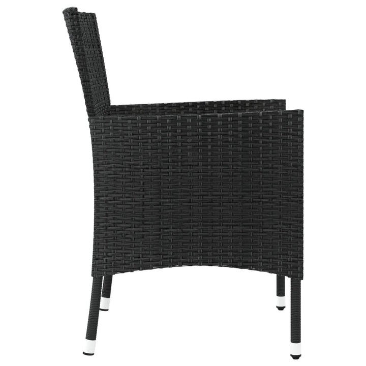 havestole med hynder 4 stk. sort polyrattan (kun UK/IE/FI/NO)