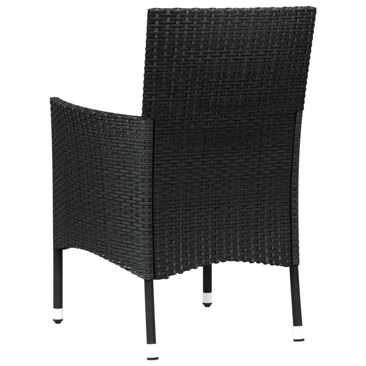 havestole med hynder 4 stk. sort polyrattan (kun UK/IE/FI/NO)