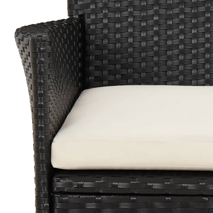 havestole med hynder 4 stk. sort polyrattan (kun UK/IE/FI/NO)