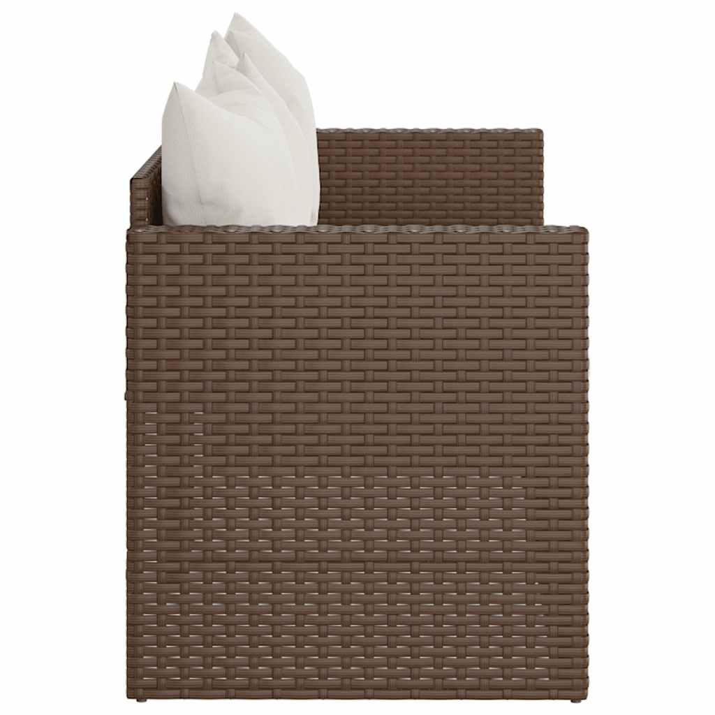 3-personers havesofa med hynder polyrattan brun