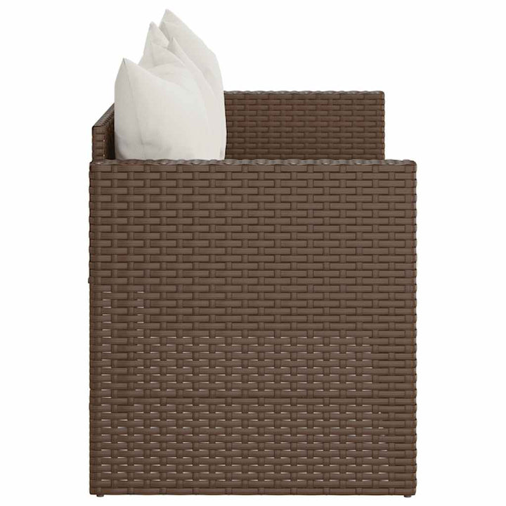 3-personers havesofa med hynder polyrattan brun