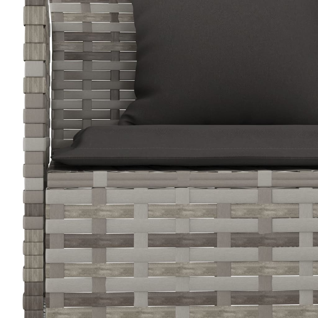 L-formet havesofa med hynder polyrattan grå