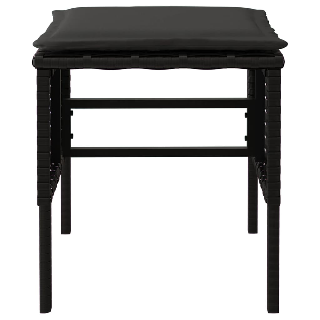 fodskamler med hynder 4 stk. til haven polyrattan sort
