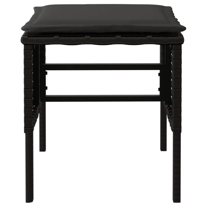 fodskamler med hynder 4 stk. til haven polyrattan sort