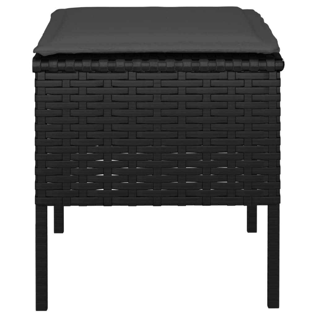 fodskamler med hynder 4 stk. til haven polyrattan sort