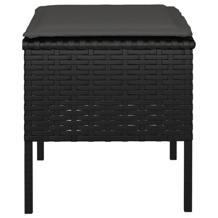 fodskamler med hynder 4 stk. til haven polyrattan sort