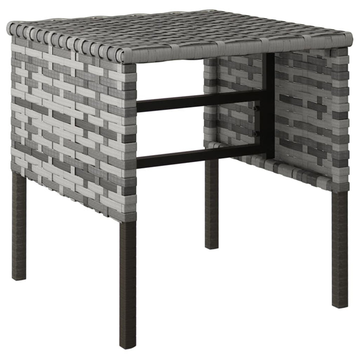 fodskamler med hynder 4 stk. til haven polyrattan grå