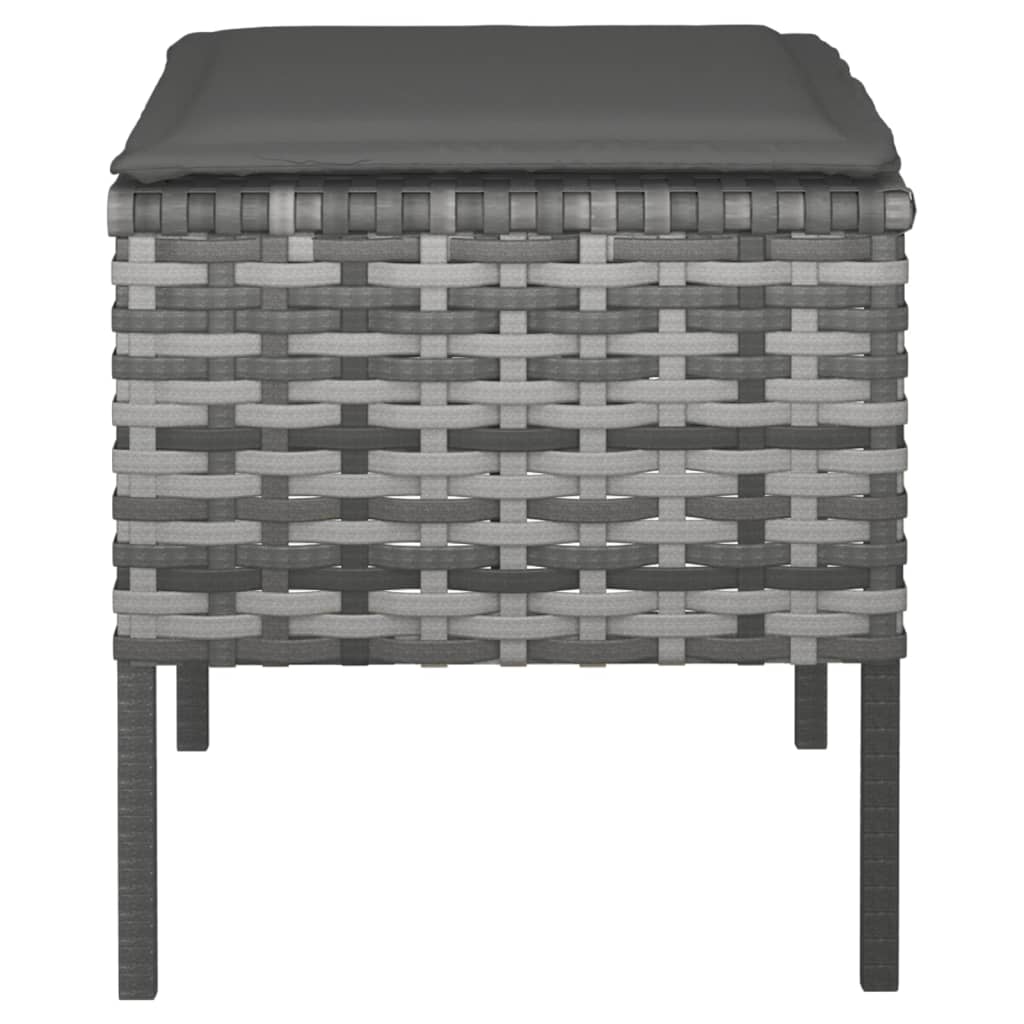 fodskamler med hynder 4 stk. til haven polyrattan grå