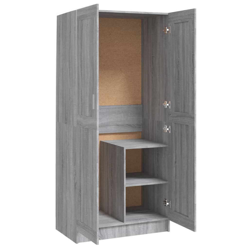 klædeskab 82,5x51,5x180 cm konstrueret træ grå sonoma-eg