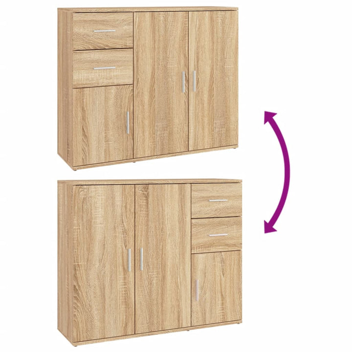 skænk Sonoma eg 91x29,5x75 cm konstrueret træ