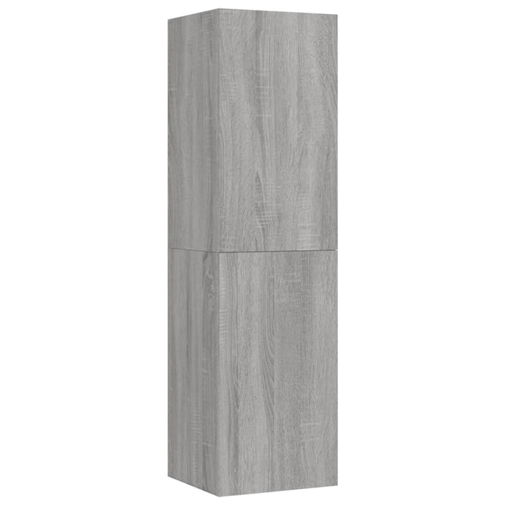 væghængte tv-skabe 2 stk. 30,5x30x110 cm grå sonoma-eg