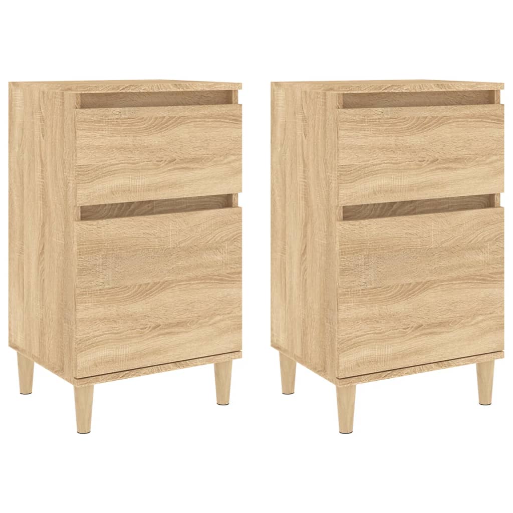 sengeborde 2 stk. 40x35x70 cm sonoma-eg