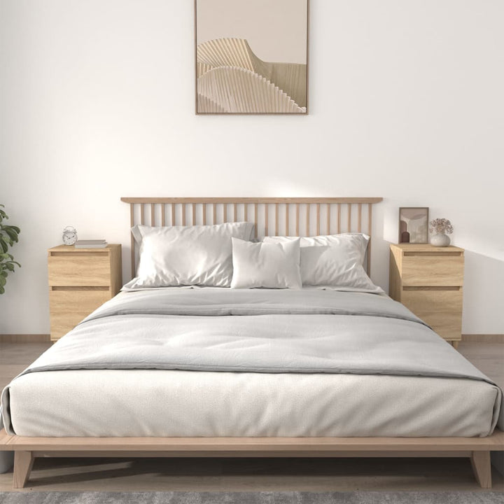 sengeborde 2 stk. 40x35x70 cm sonoma-eg