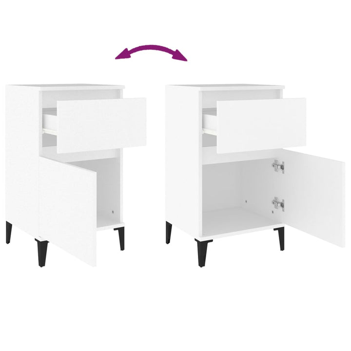 sengeborde 2 stk. 40x35x70 cm hvid