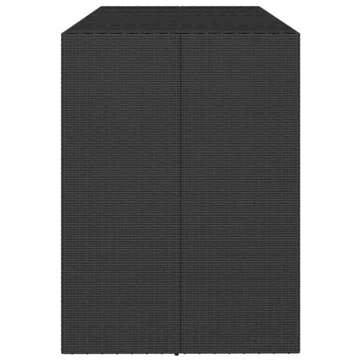 barbord med glasplade 185x80x110 cm polyrattan sort