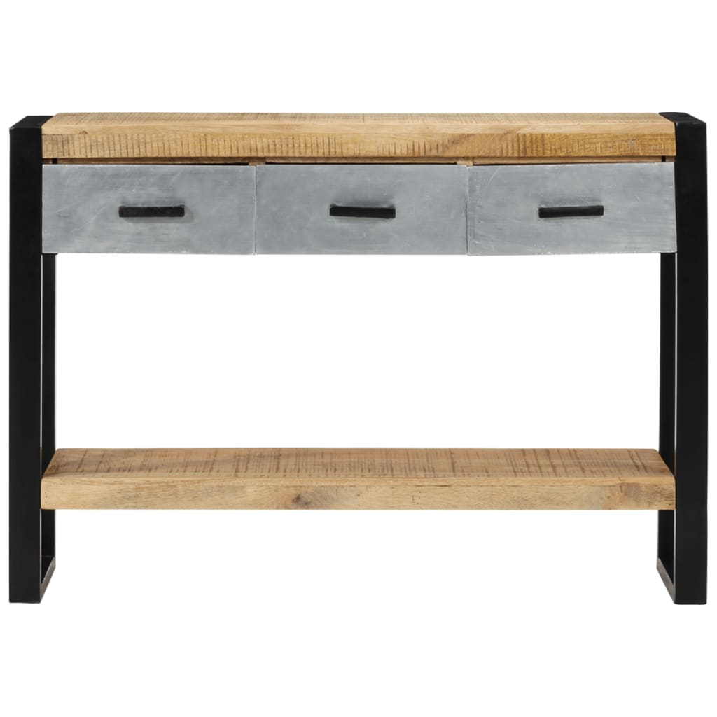 konsolbord 110x30x76 cm massivt ru mangotræ