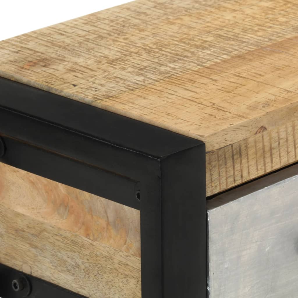konsolbord 110x30x76 cm massivt ru mangotræ