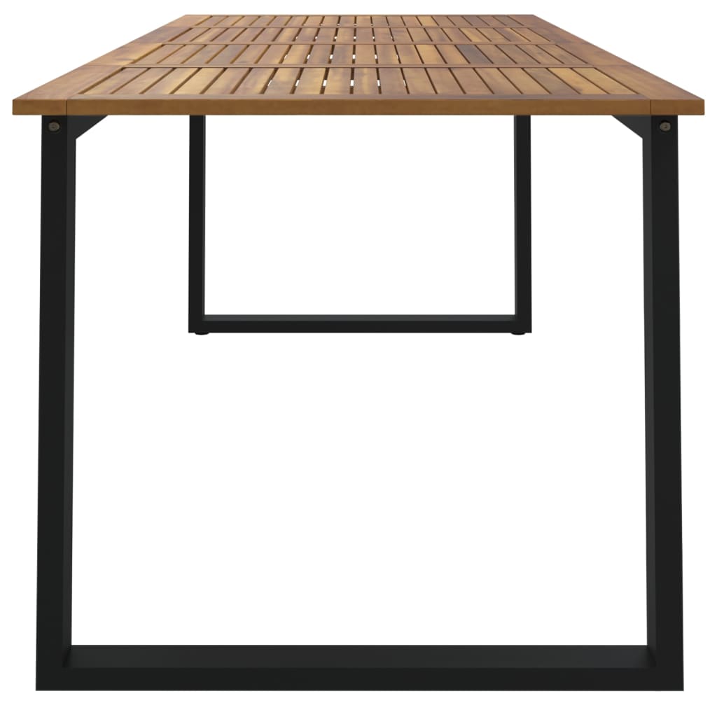 havebord med U-formede ben 200x90x75 cm massivt akacietræ