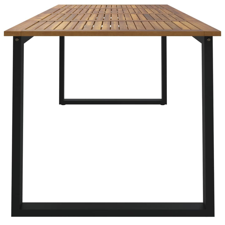 havebord med U-formede ben 200x90x75 cm massivt akacietræ