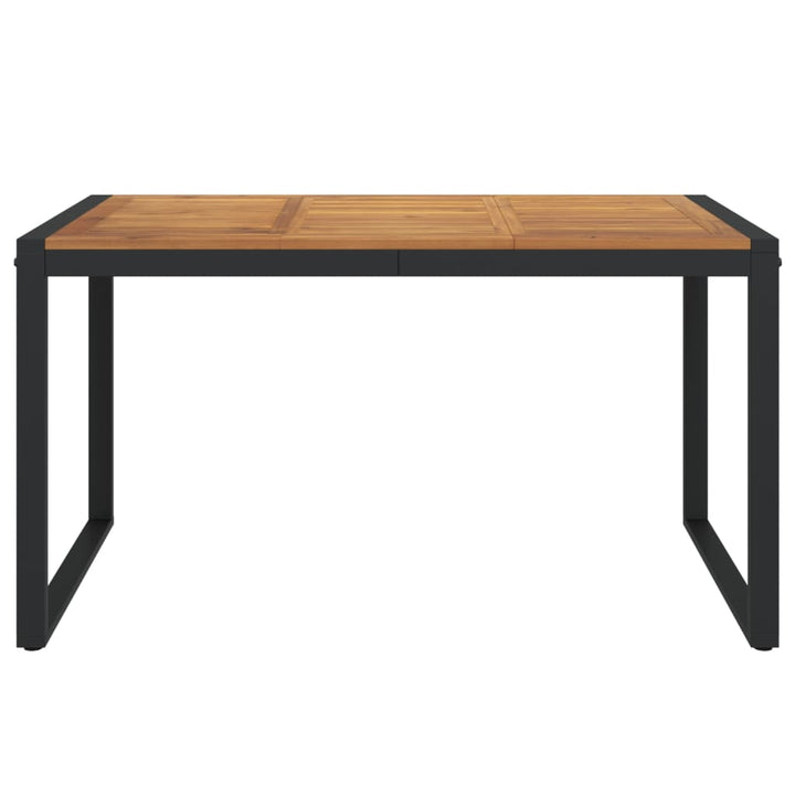 havebord med U-formede ben 140x80x75 cm massivt akacietræ