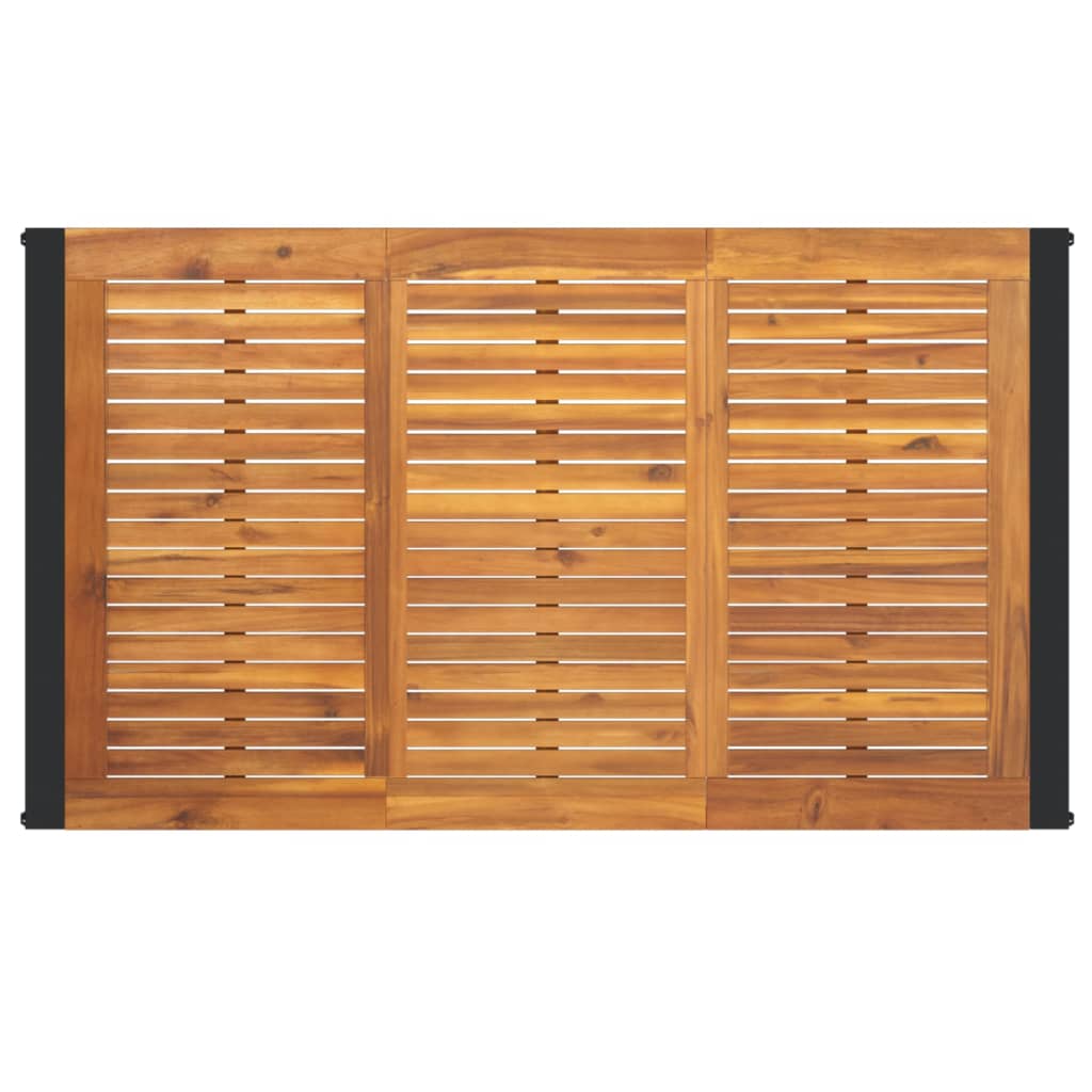 havebord med U-formede ben 140x80x75 cm massivt akacietræ