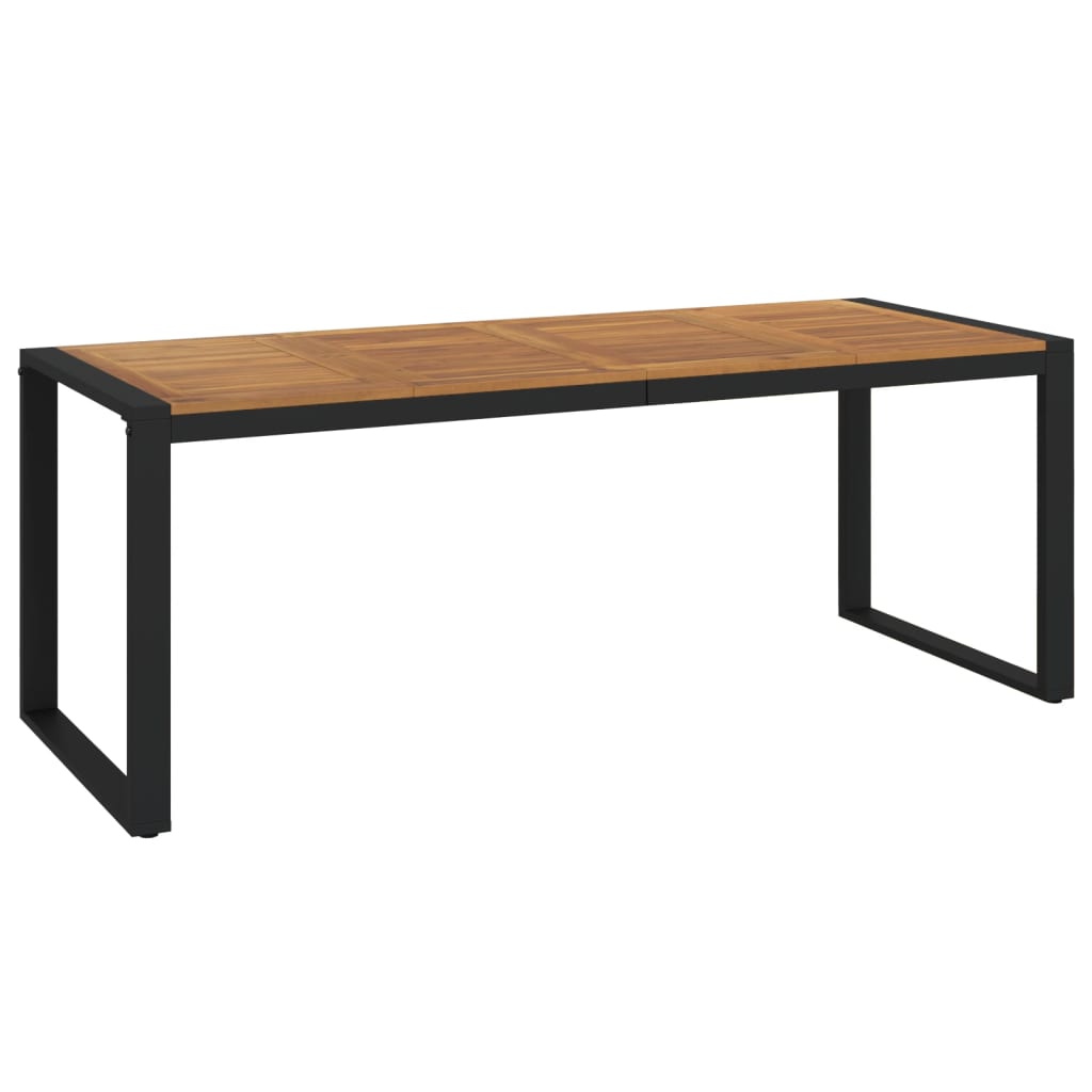 havebord med U-formede ben 200x90x75 cm massivt akacietræ