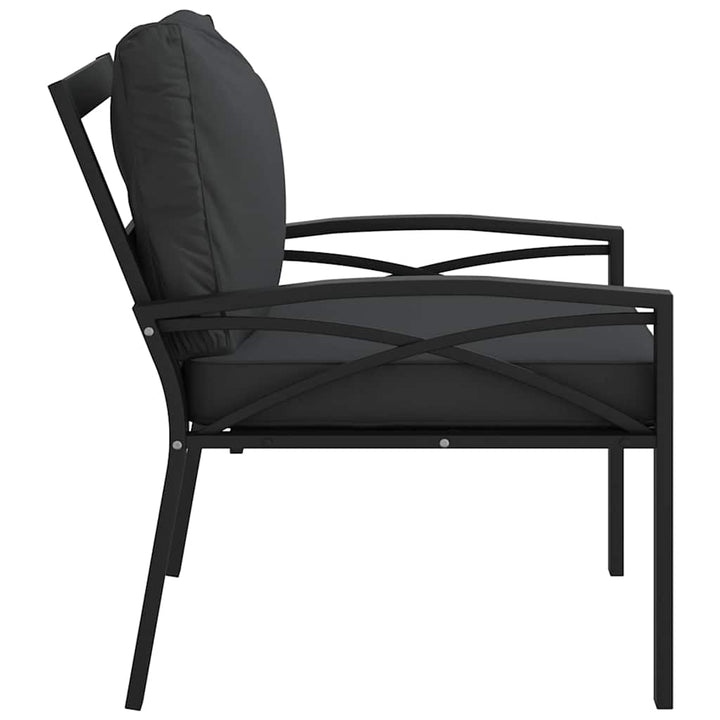 havestol med grå hynder 68x76x79 cm stål