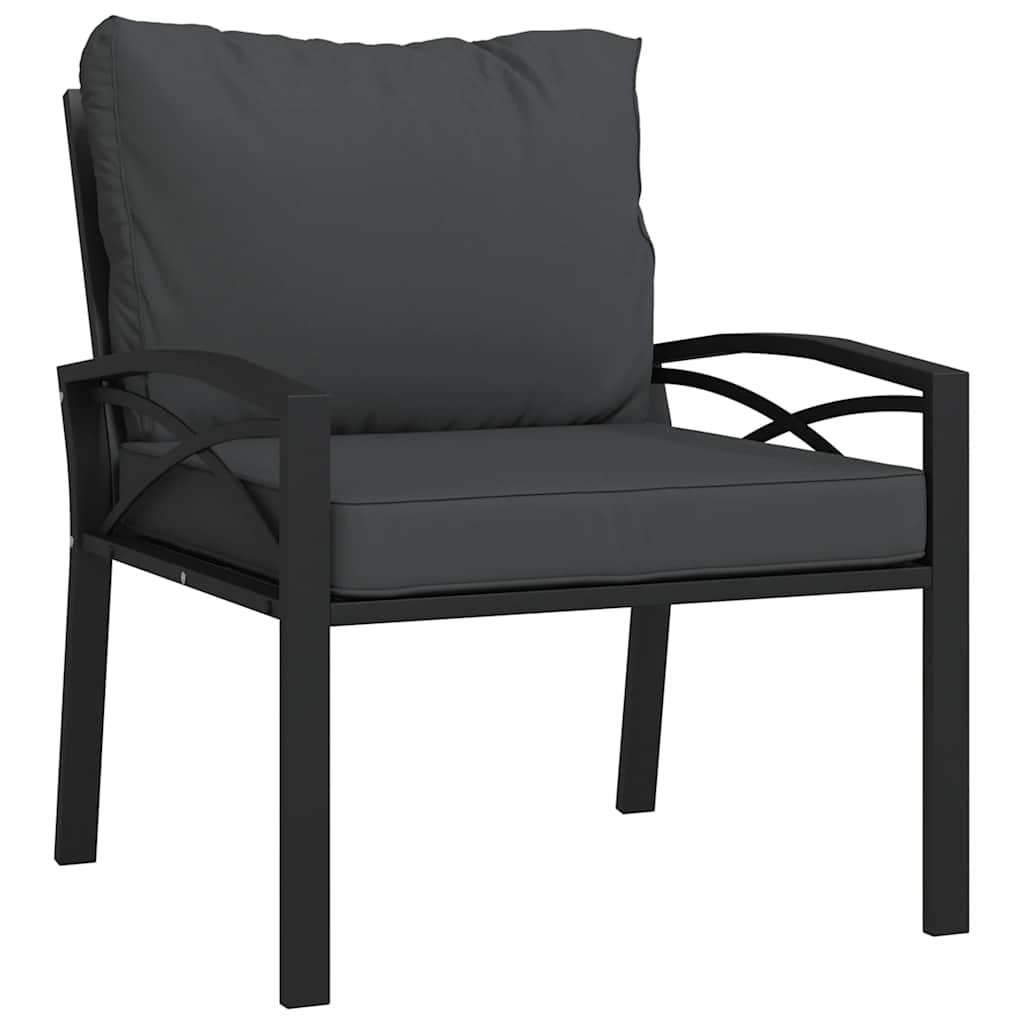 havestole 2 stk. med grå hynder 68x76x79 cm stål