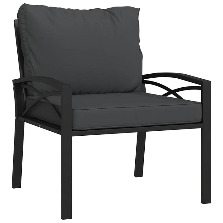havestole 2 stk. med grå hynder 68x76x79 cm stål